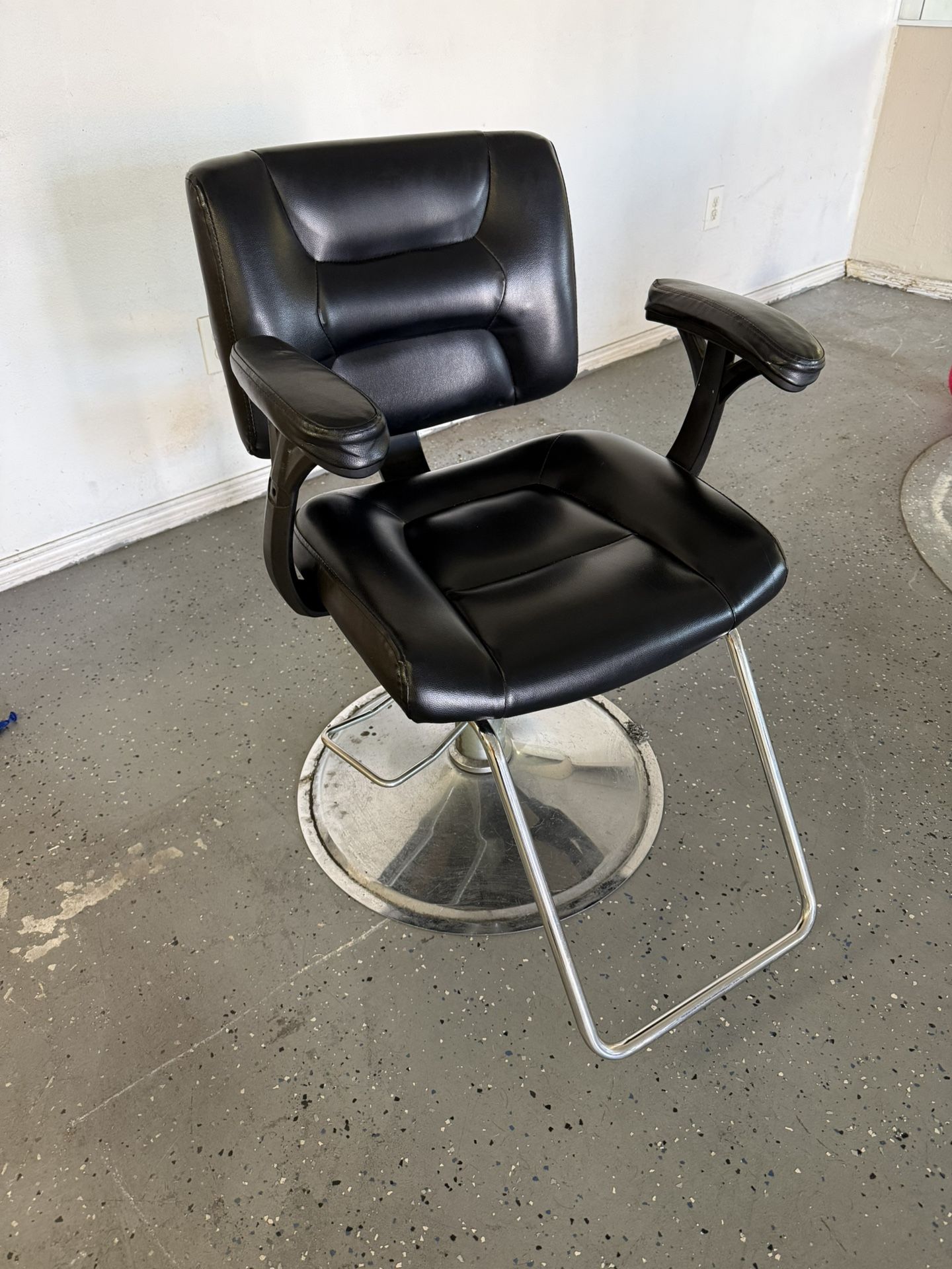 Barber Shop Chair - Black Faux Leather