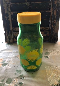 Vintage golden anniversary juice jar