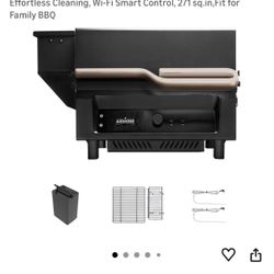 ASMOKE Essential Smart Portable Grill & Smoker with 5" LCD Screen, 8-in-1 Grill,8H Battery