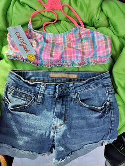 Girls Bikini Top And joes Brand Shorts