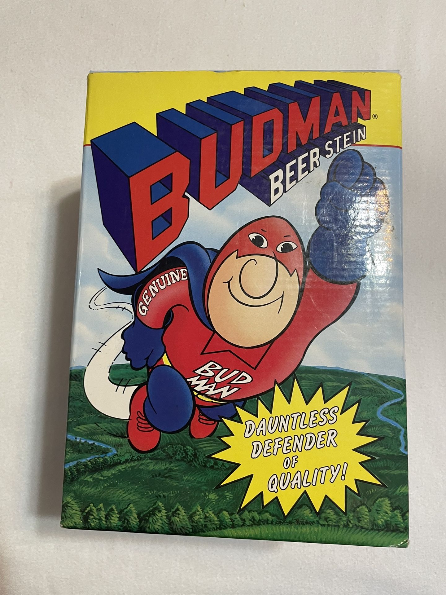 1989 Anheuser Busch Bud Man Beer Stein With Original Box