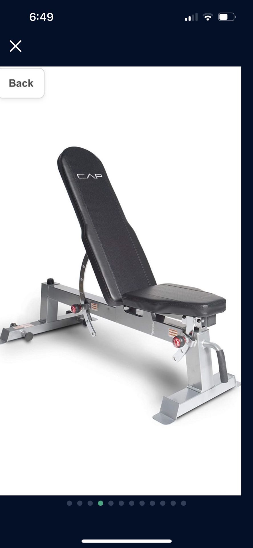 Weight Bench CAP Strength Deluxe Exercise Training Workout for Sale in