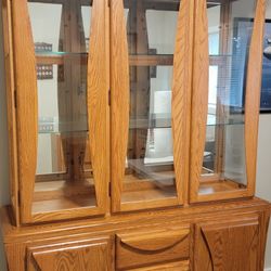Solid Oak China Cabinet