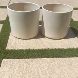 2 Large Gainey AC 16 Flower Pots Mid Century 