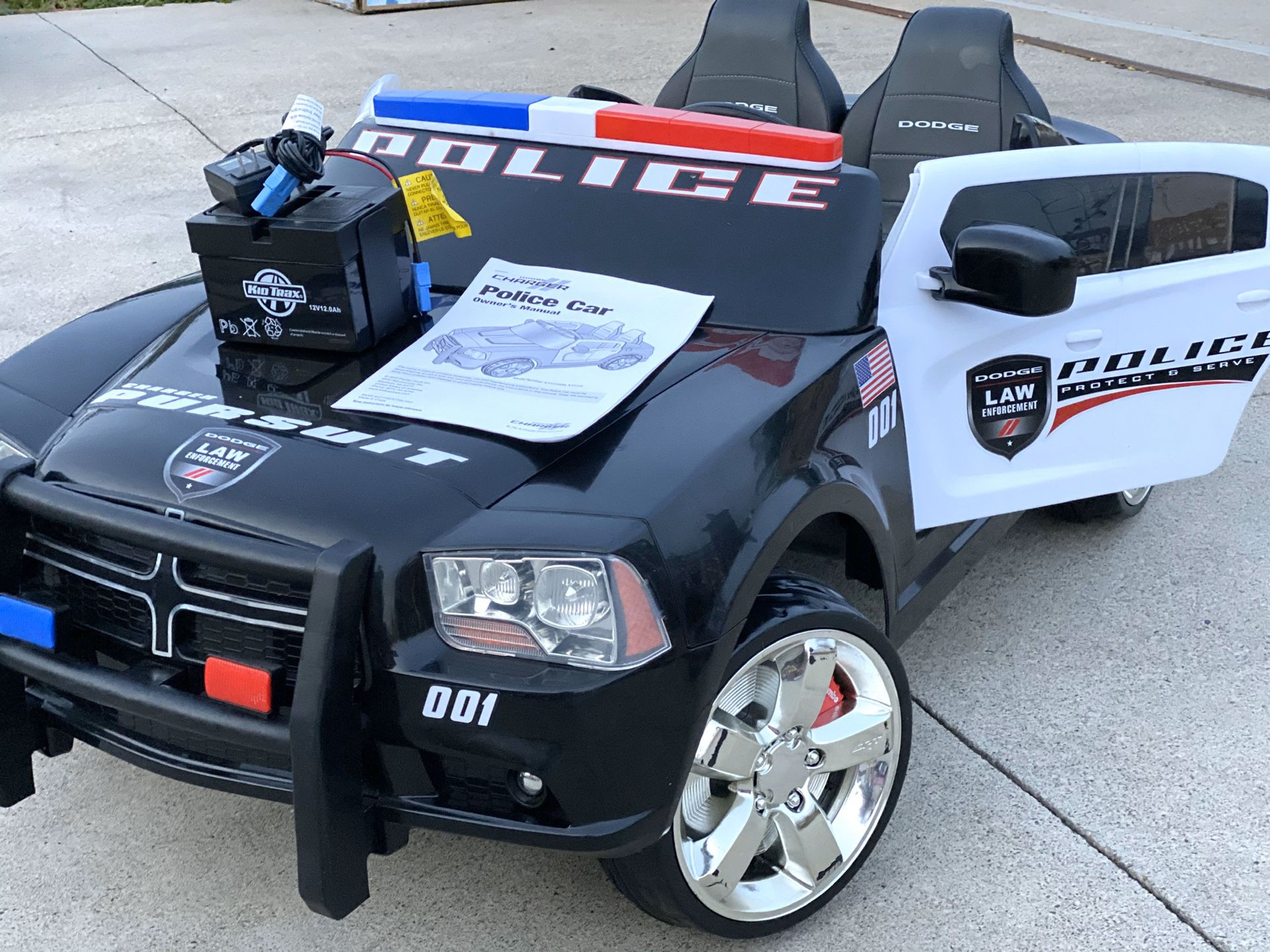 Police Dodge Charger Car 12volt electric kids ride on cars power wheels