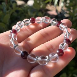Quartz And Garnet Bracelet