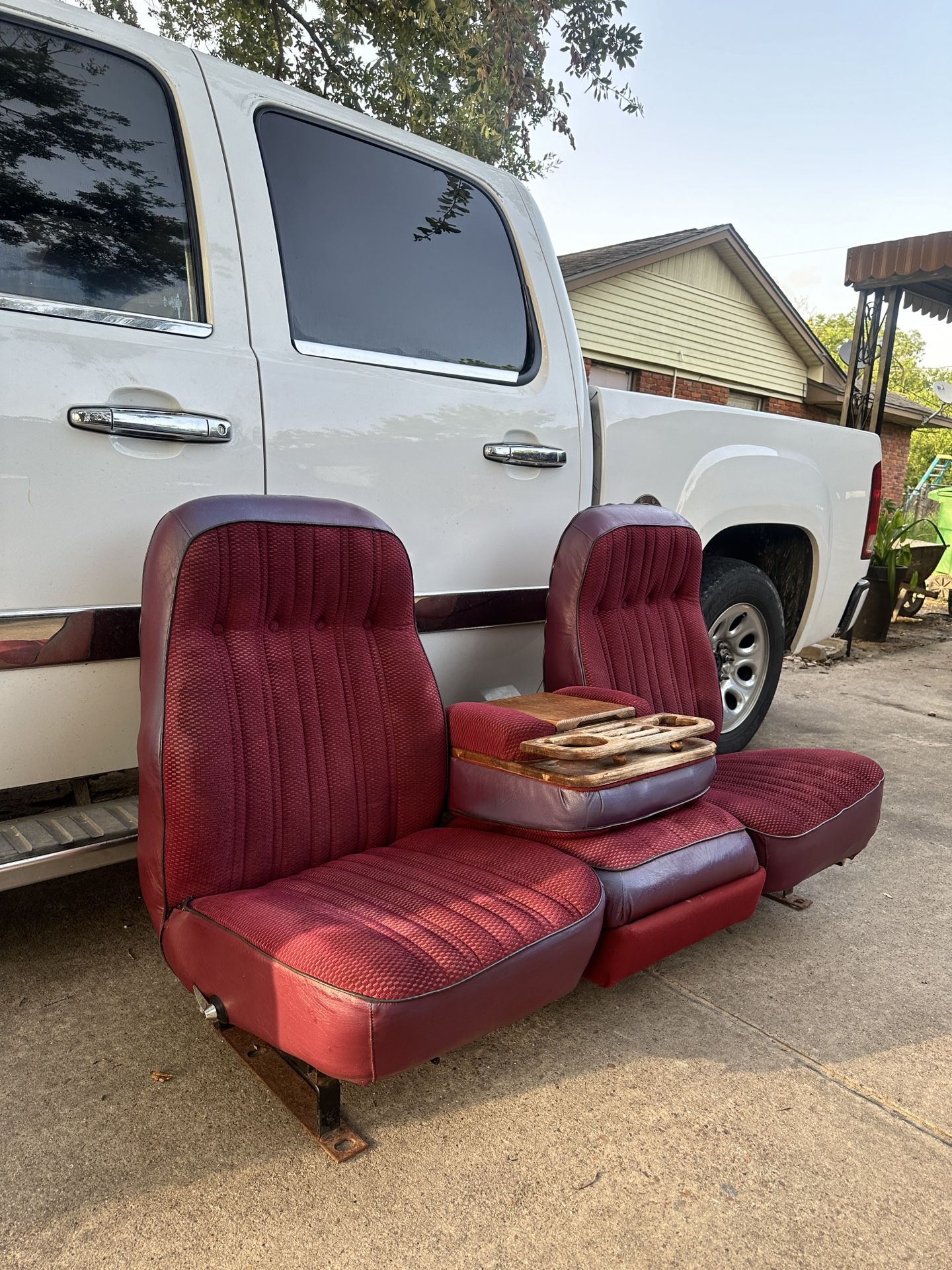 OBS Chevy Gmc wood grain Red bench seat