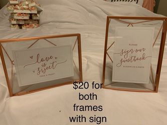 Rose gold wedding signs
