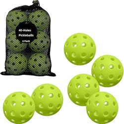 Pickelballs w/Mesh Bag, 6 Pack