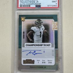 2021 Contenders Travis Etienne Jr Auto Championship #112  PSA 9 Jaguars