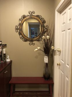 Mirror and bench