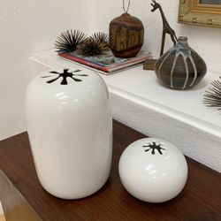 Pair David Gil Art Pottery Vases Mid Century Modern MCM Vintage
