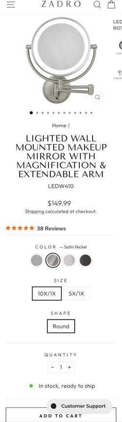 brand new bright led lighted cordless wall mount mirror. (hurry before it's gone!)