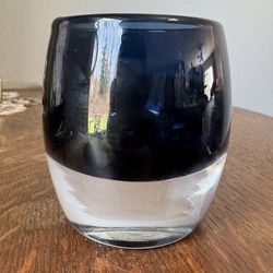 Crate and Barrel sapphire blue glass votive