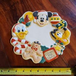 Antique Disney Cookies For Santa Plate