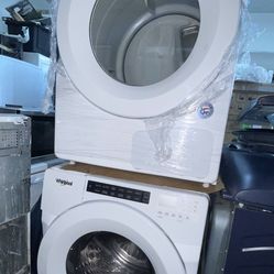 Whirlpool Washer And Electric Dryer Set Glossy White Front Loads 