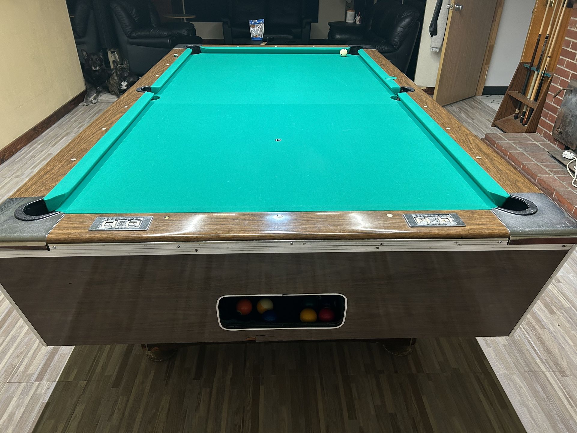 9 foot three-piece slate Pool table $1000 Or Best Offer
