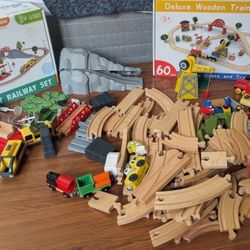 Two Wooden Train Sets