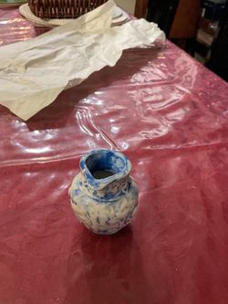 Small Blue and White Ceramic Vase