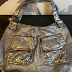 B Makowsky Metallic Leather Purse 