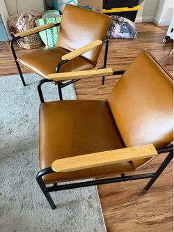2 mid century modern accent chairs