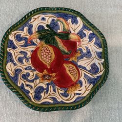 Fitz & Floyd Florentine Pomegranate Textured Majolica