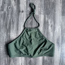 J.Crew Green Full Coverage Halter Bikini Top SZ L J.Crew Swimwear