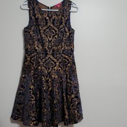 Betsey johnson navy gold dress