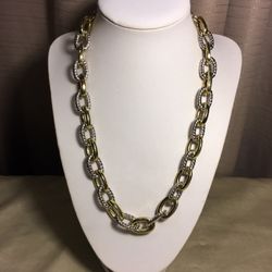 Gold & Silver Tones Oval Chain Link Necklace