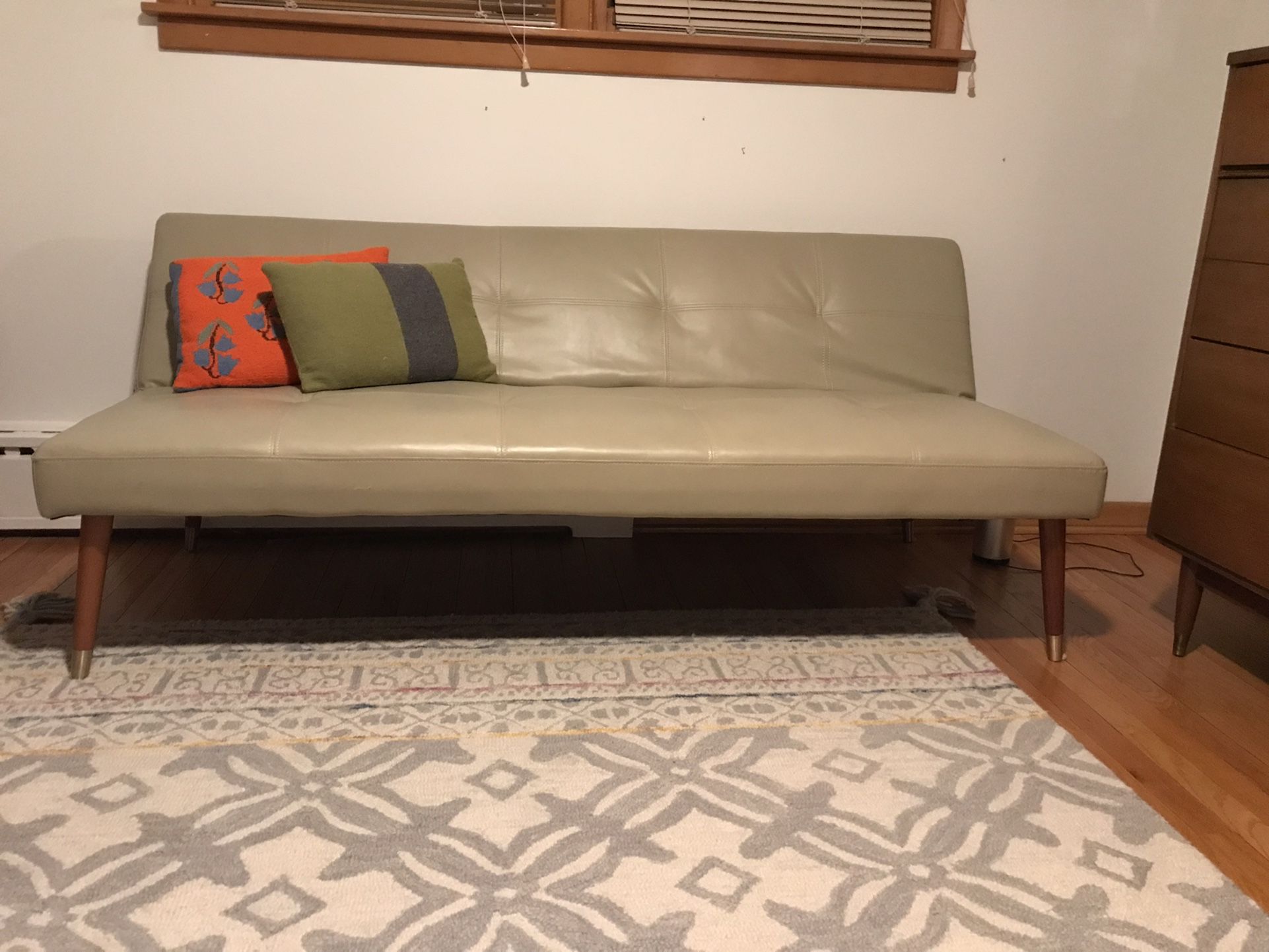 Modern leather futon