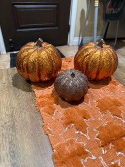 Glitter Decorative Pumpkins Set of 3