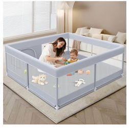 XVISHX Baby Playpen 50 X 50 Inch Play Pen Playards, Playpen For Babies And Toddlers, Baby Playard For Indoor & Outdoor Active Center Game Fence, With 