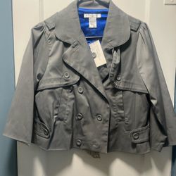 Short Cropped Trench Coat Sz. Large