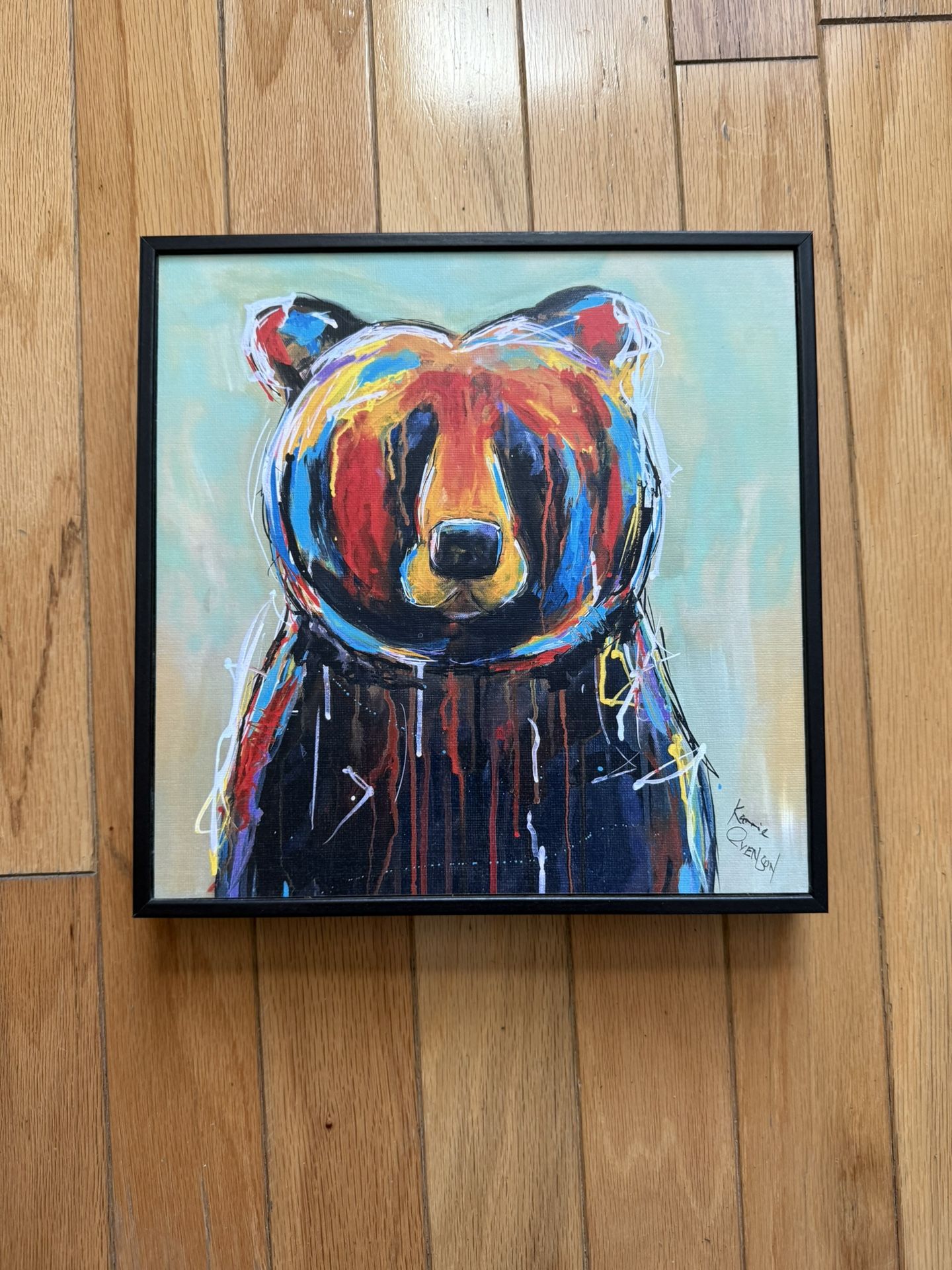 Abstract Colorful Painted Black Bear
