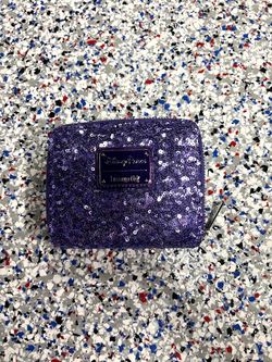 Purple sequence long fly wallet