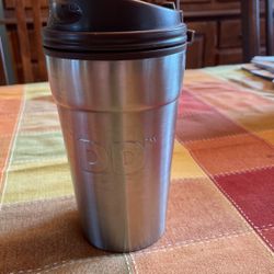 Dunkin Donuts 15 Oz Stainless Steel Tumbler with Brown lid