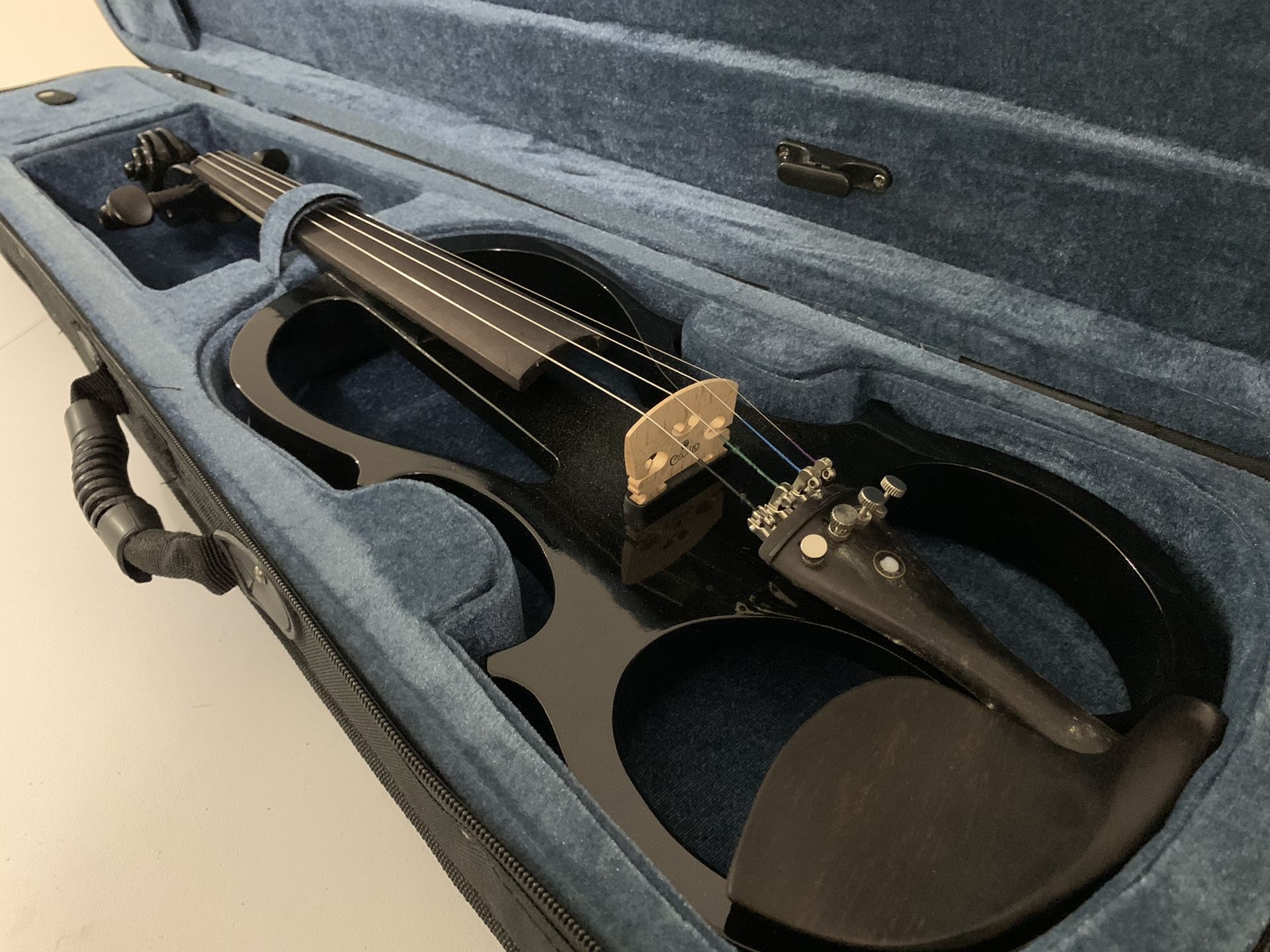 Full Size 4/4 Black Electric Violin