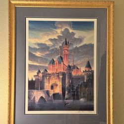 Disneyland Castle Matted Framed, Signed And Numbered