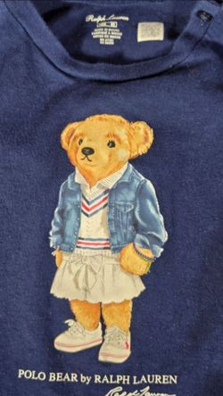 Ralph Lauren Polo Bear Cotton Jersey Baby Girl T-Shirt Dress - 18 Months