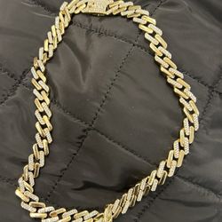 gold plated iced chain