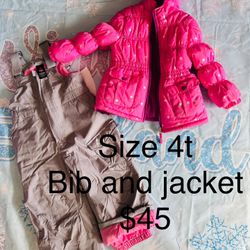Snow Bib And Jacket 4t Girls 
