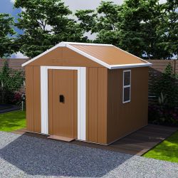 6X4 FT Heavy-Duty Metal Storage Shed with Windows, Lockable Door & Ventilation - Weatherproof Outdoor Garden Shed for Backyard, Lawn, and Tool Organiz