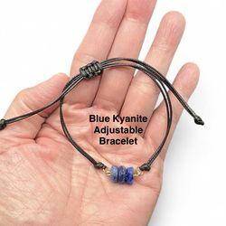 Blue Kyanite Genuine Stone Adjustable Bracelet