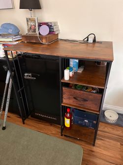 3-Tier Mini Fridge Cabinet w/Power Outlet