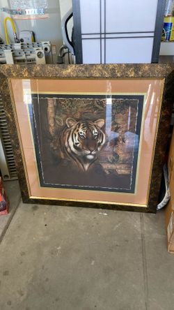 A picture with a tiger. Very nice.