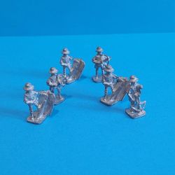 Vintage Collectible Miniature Pewter Figurines : Medieval Knights Set Of 6