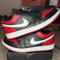 Nike Air Jordan 1 Low Black Gym Red White 553558-066 Men's size 9.5 bred toe  
