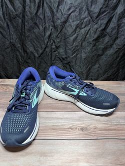 Brooks Ghost 14 Sneaker Shoes Navy Blue Womens 6.5  B Medium Cushion
