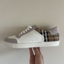 Burberry leather, suede and check sneakers 