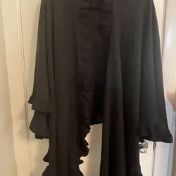 Black Cape W/Ruffles